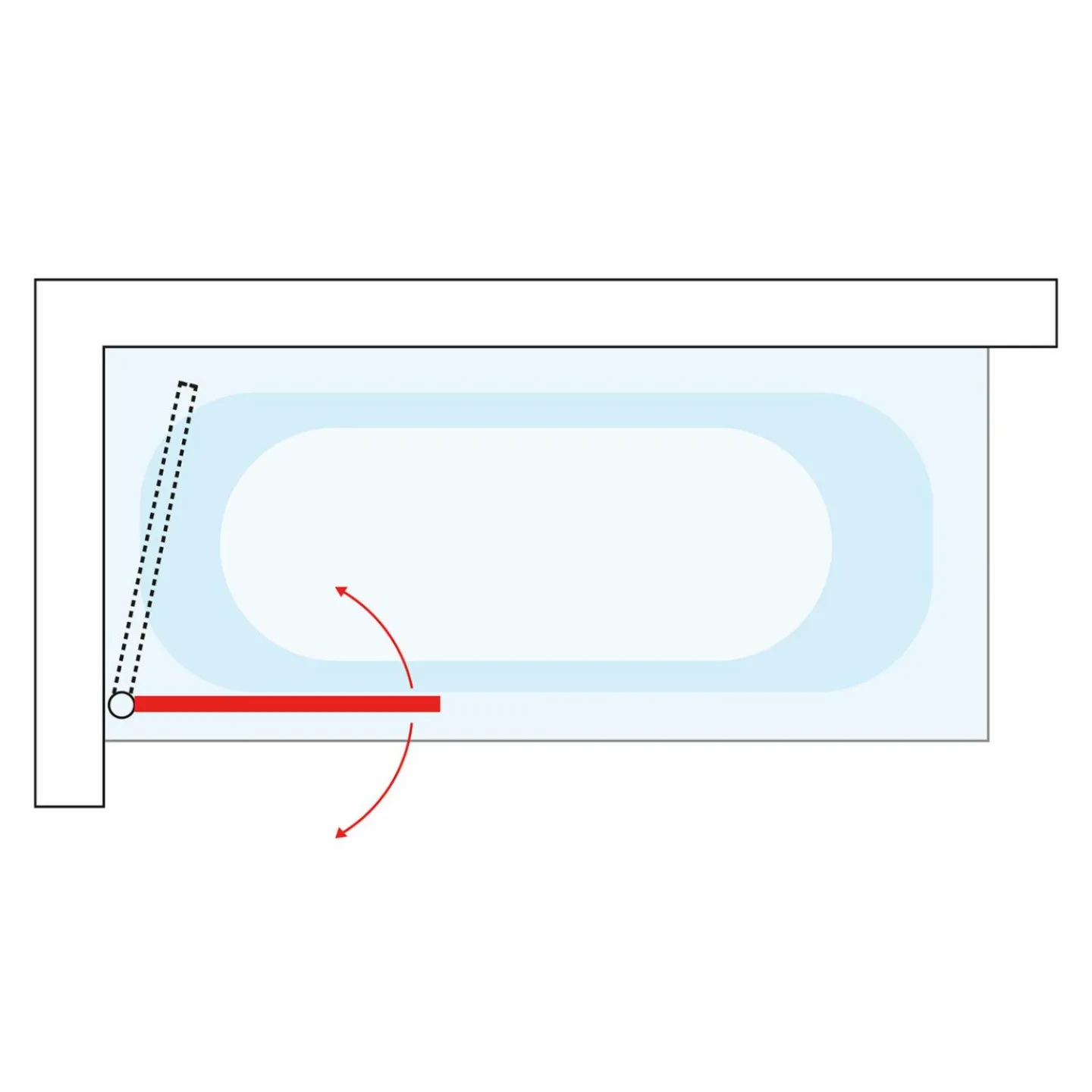 Paroi de baignoire pivotante 1 volet 70x120 cm*IDMarket Outlet