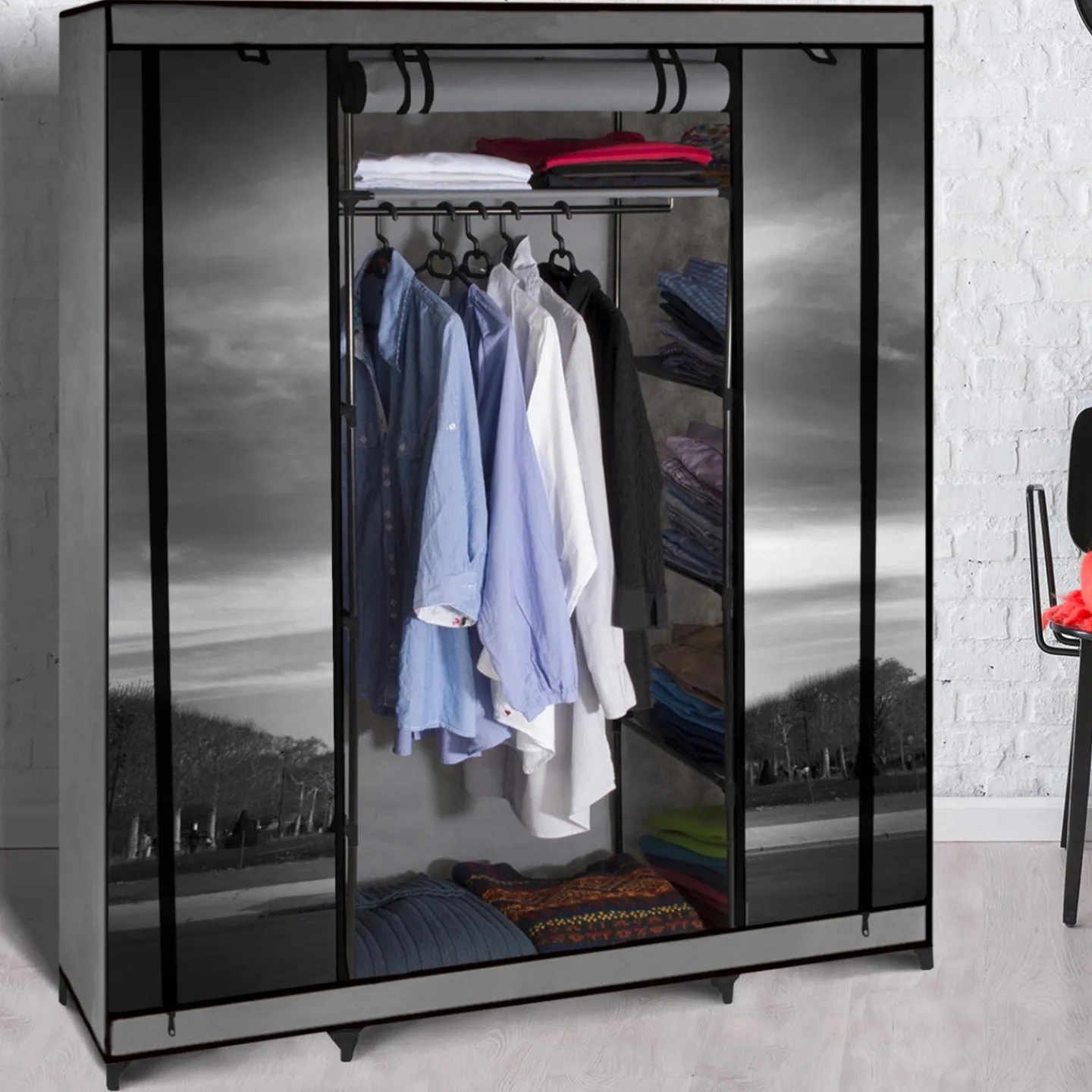 Penderie d'appoint en tissu imprimé*IDMarket Best