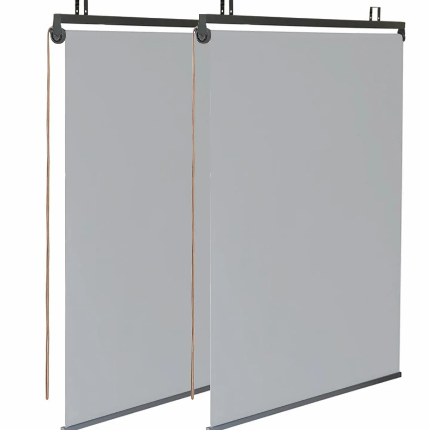 Pergola acier lames orientables 3x4 m avec 4 stores gris clair*IDMarket