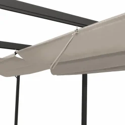 Pergola au toit rétractable avec 6 stores coloris taupe*IDMarket Clearance