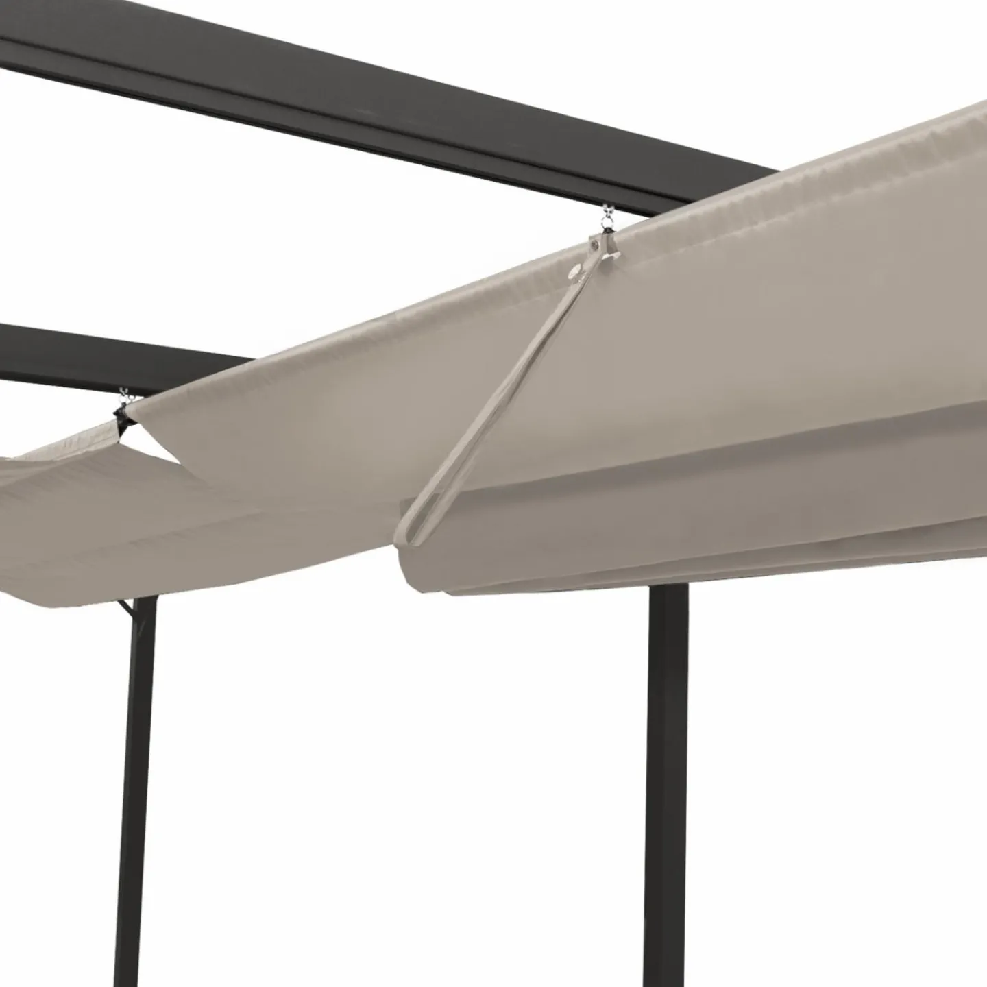 Pergola au toit rétractable avec 6 stores coloris taupe*IDMarket Clearance