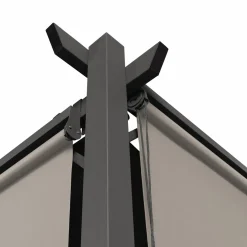 Pergola au toit rétractable avec 6 stores coloris taupe*IDMarket Clearance