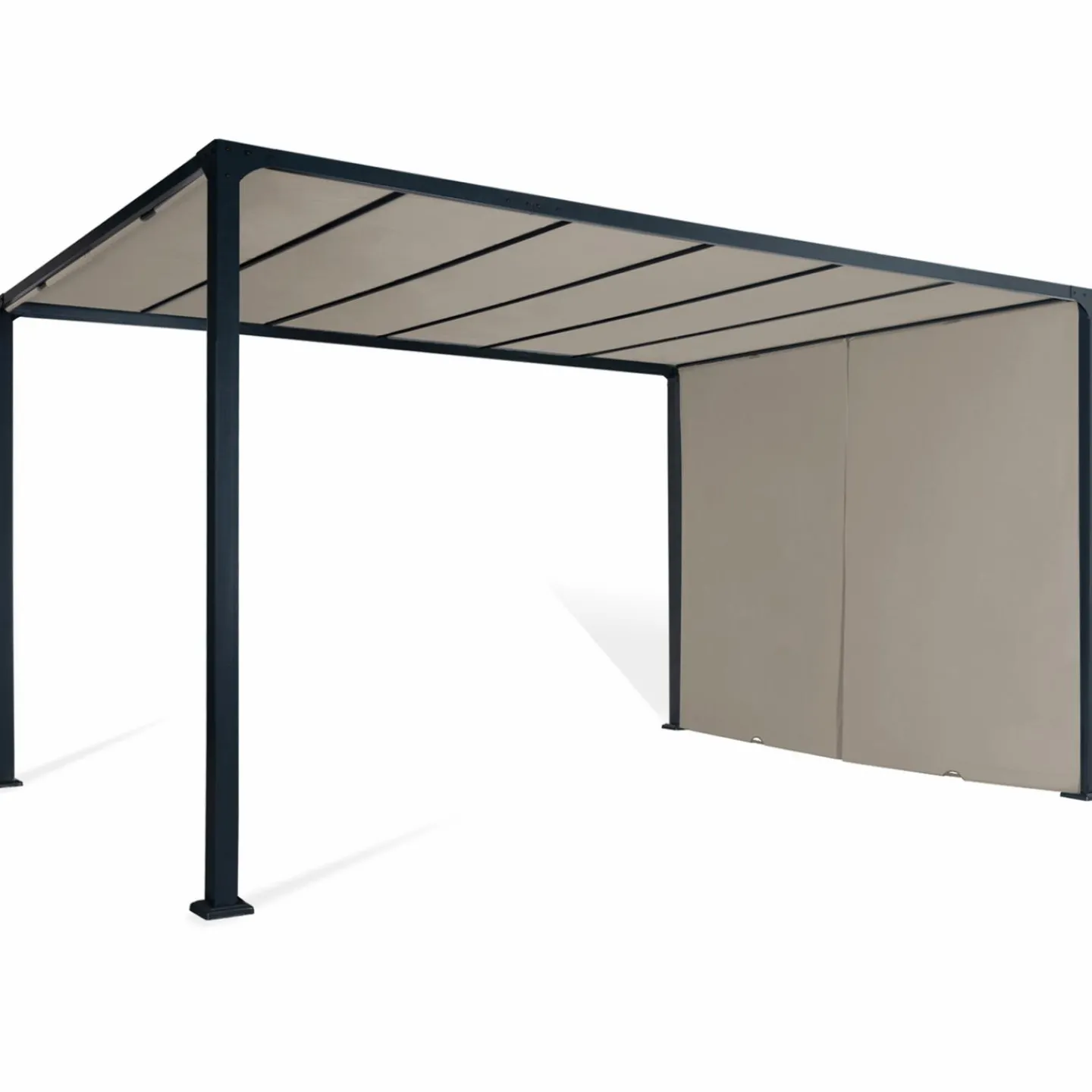 Pergola avec rideaux coulissants taupe 3x4m*IDMarket Hot