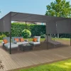 Pergola avec rideaux coulissants gris anthracite 3x6m*IDMarket Clearance