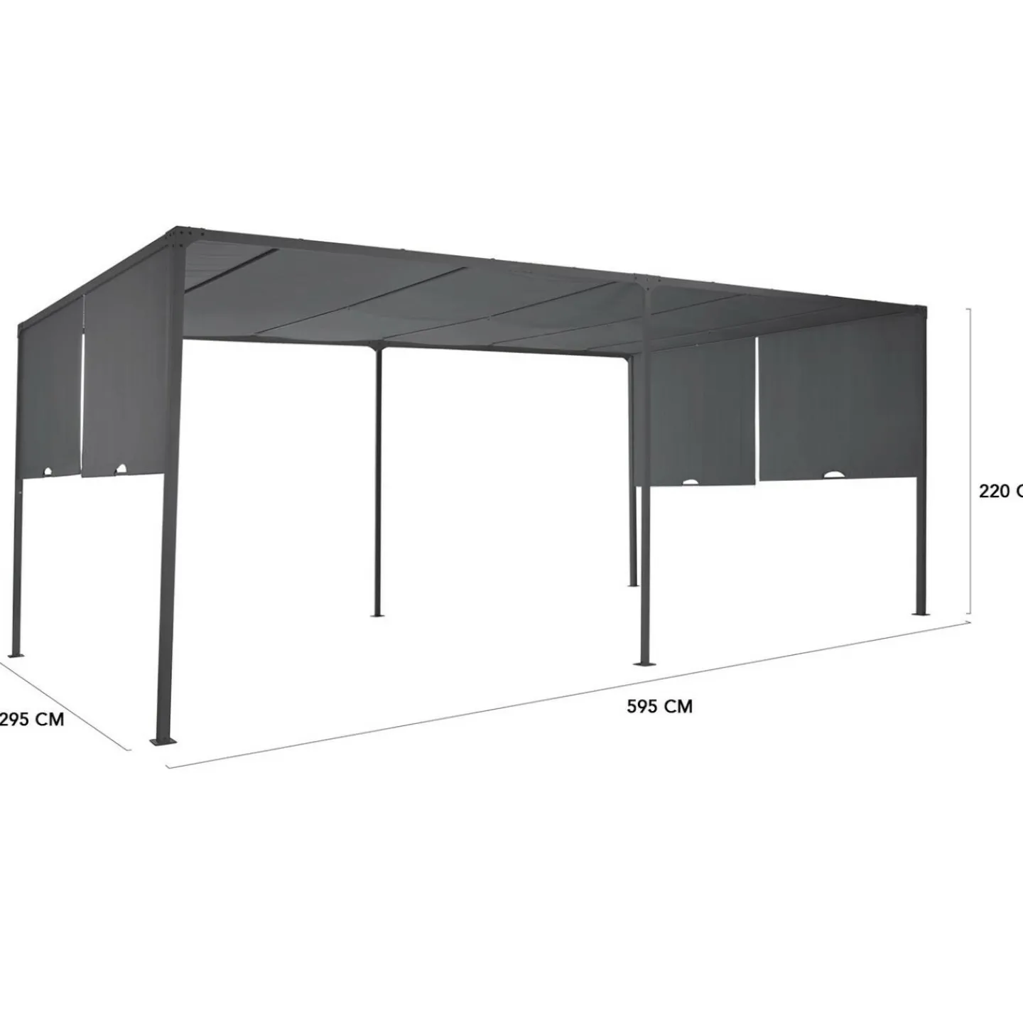 Pergola avec rideaux coulissants gris anthracite 3x6m*IDMarket Clearance