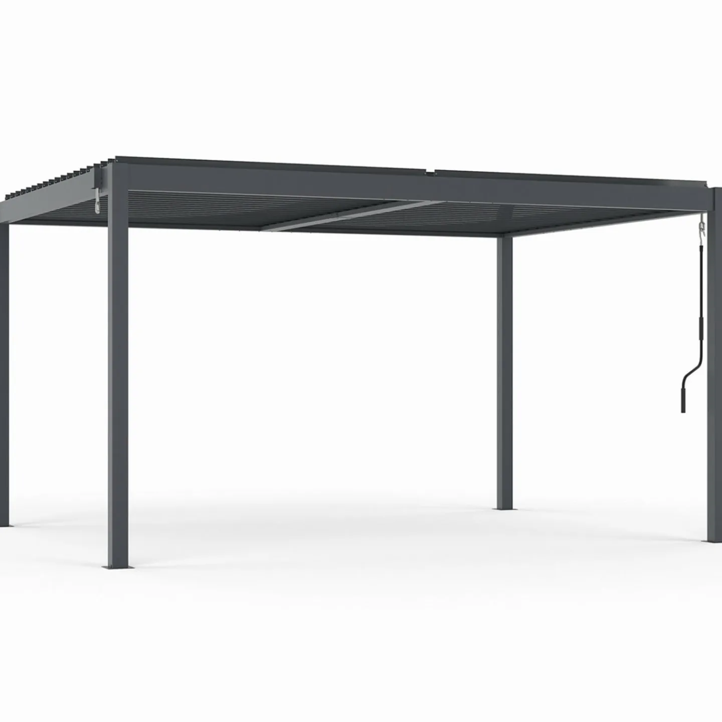 Pergola bioclimatique 3x4 M lames orientables aluminium gris anthracite*IDMarket Discount