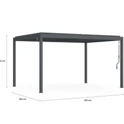 Pergola bioclimatique 3x4 M lames orientables aluminium gris anthracite*IDMarket Discount