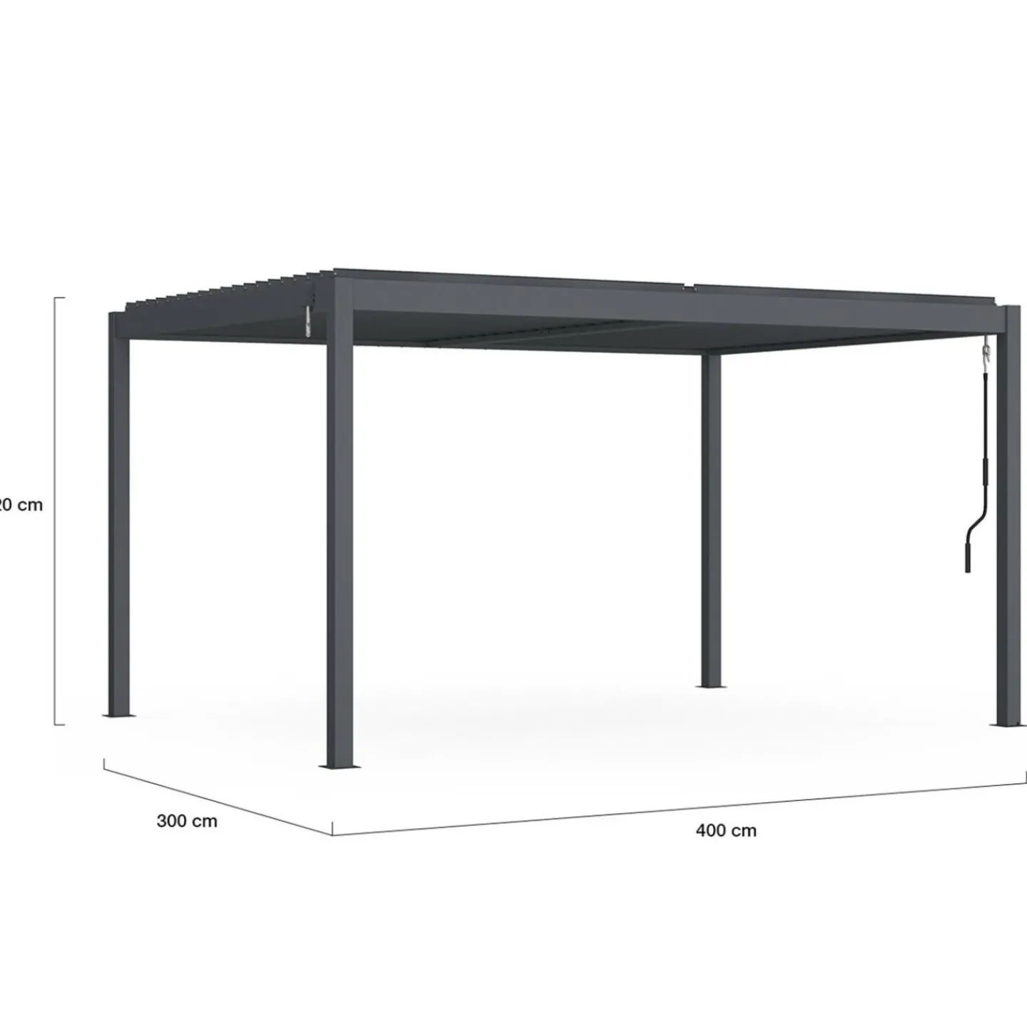 Pergola bioclimatique 3x4 M lames orientables aluminium gris anthracite*IDMarket Discount