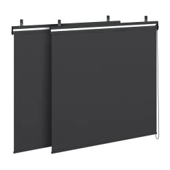 Pergola bioclimatique 3x4M lames orientables et stores gris anthracite*IDMarket Best