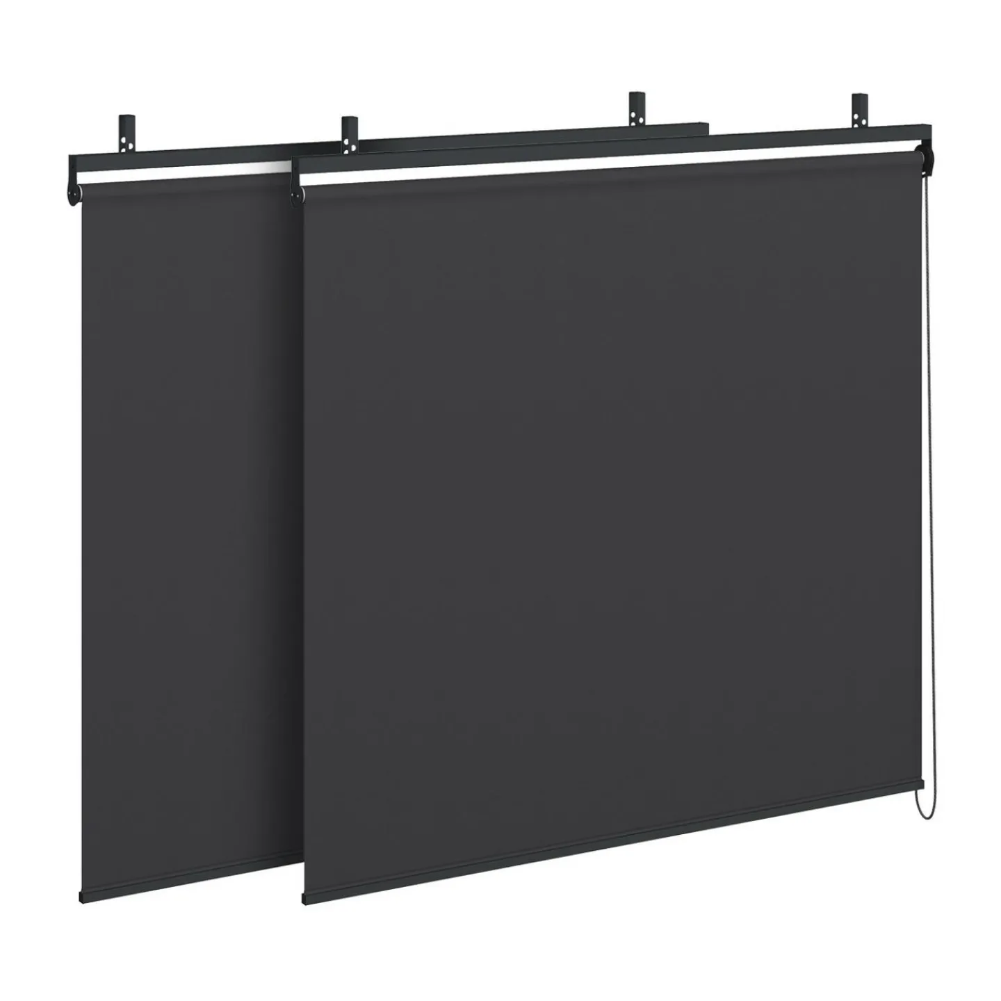 Pergola bioclimatique 3x4M lames orientables et stores gris anthracite*IDMarket Best