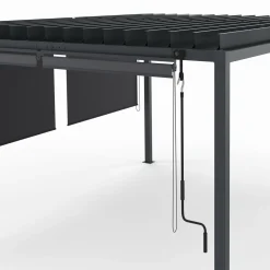 Pergola bioclimatique 3x4M lames orientables et stores gris anthracite*IDMarket Best