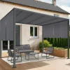 Pergola coulissante gris anthracite 2 pans 3x3 M*IDMarket Sale