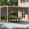 Pergola effet bois 3x4 M toit rétractable et 4 stores gris anthracite*IDMarket