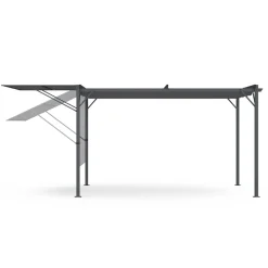Pergola gris anthracite 3x4M avec auvent et toit réglable*IDMarket Sale