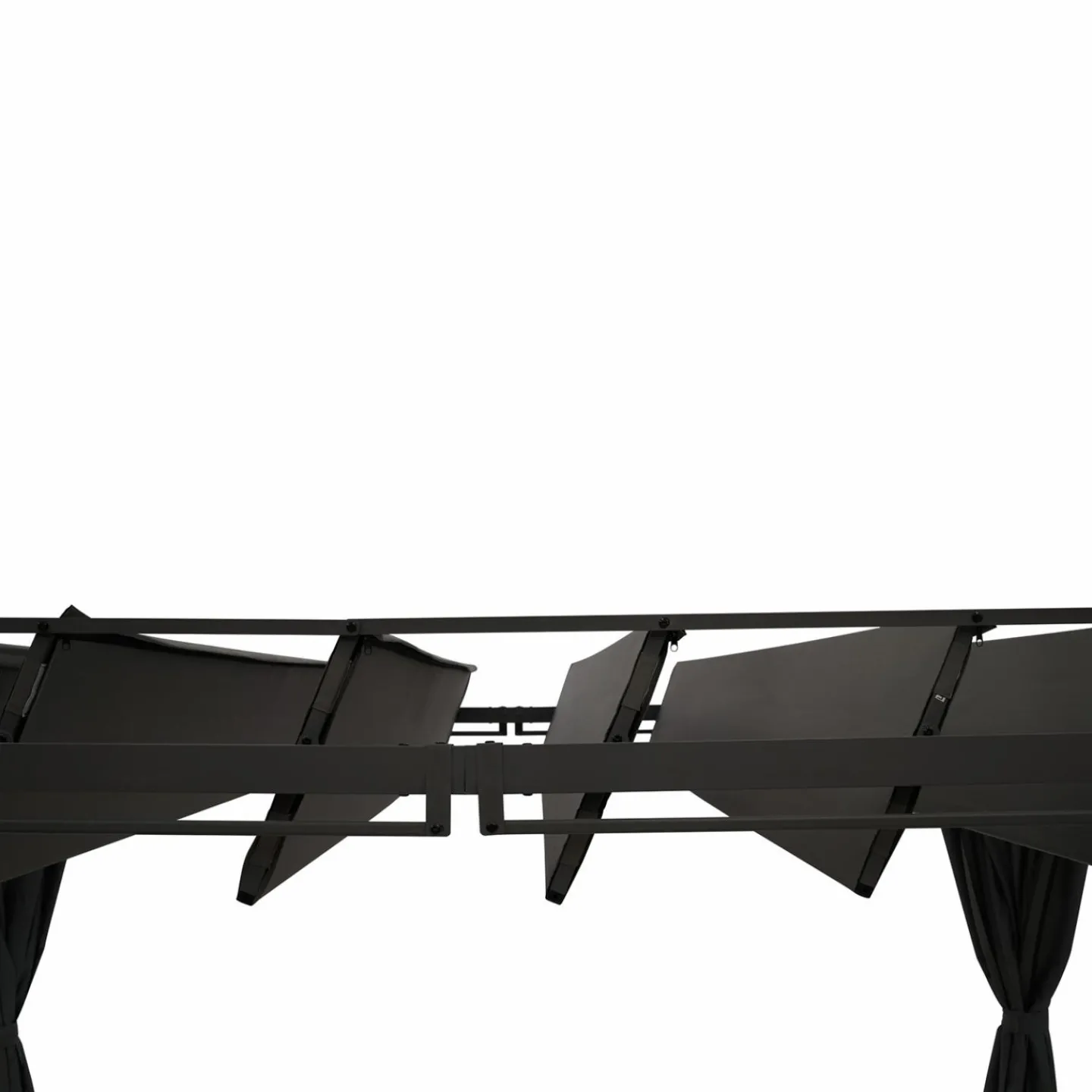 Pergola lames orientables avec 4 rideaux gris 3x4 M*IDMarket Discount