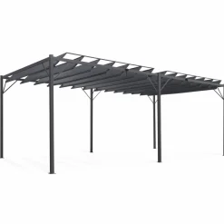 Pergola lames orientables gris anthracite 3x6m*IDMarket Online