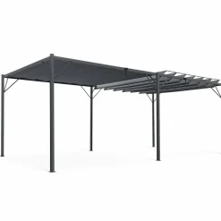 Pergola lames orientables gris anthracite 3x6m*IDMarket Online