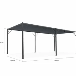 Pergola lames orientables gris anthracite 3x6m*IDMarket Online