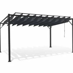 Pergola lames orientables gris anthracite*IDMarket Hot