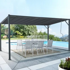 Pergola lames orientables gris anthracite*IDMarket Hot