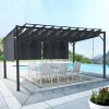 Pergola lames orientables et stores gris anthracite*IDMarket Hot