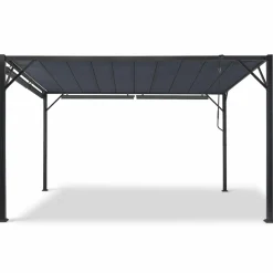 Pergola lames orientables et stores gris anthracite*IDMarket Hot