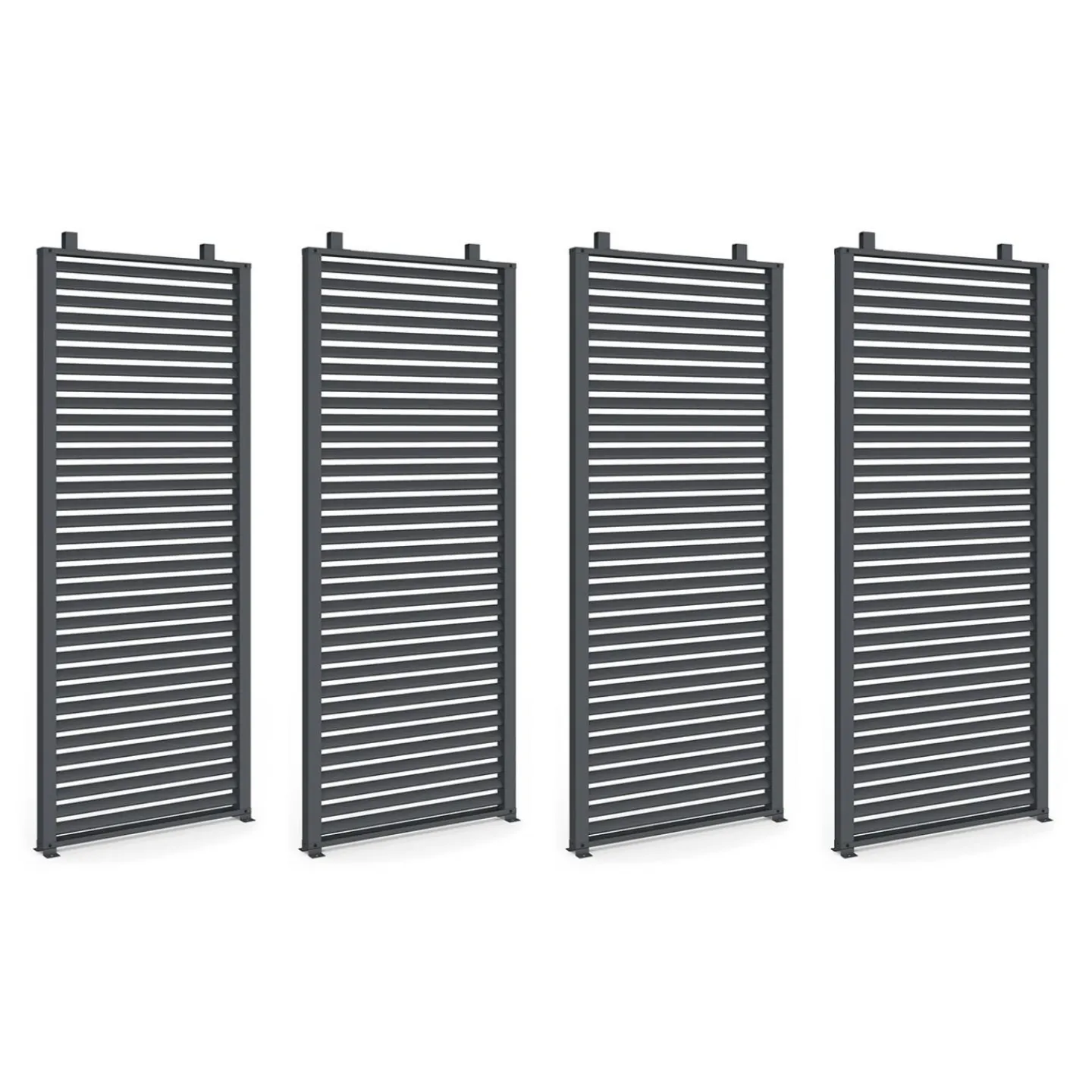 Pergola persienne 3x4M gris anthracite avec toit rétractable et 4 pans modulables*IDMarket New