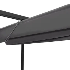 Pergola rétractable gris 6 pieds en acier 3x6 m et toile polyester*IDMarket Discount