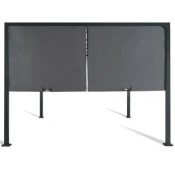 Pergola toile coulissante en métal gris*IDMarket Outlet