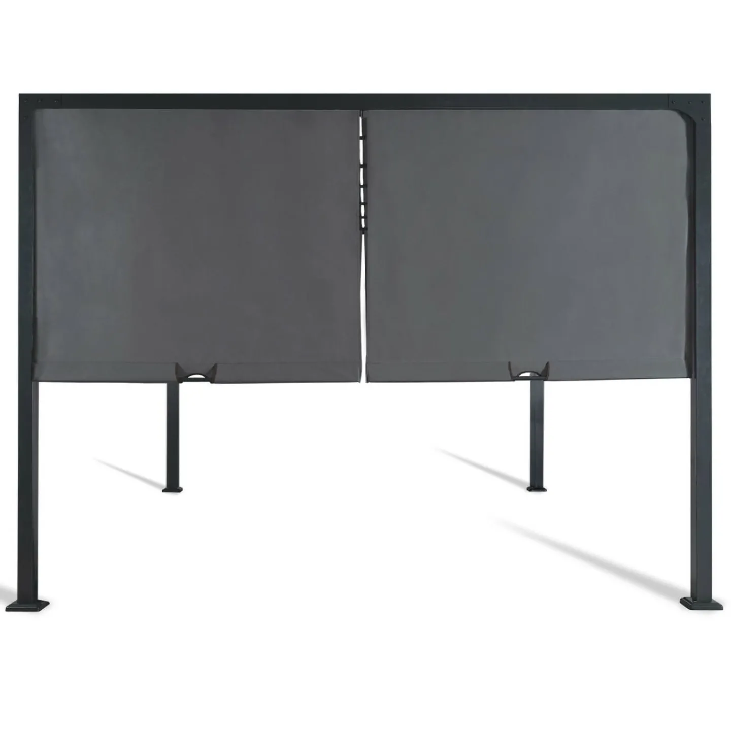 Pergola toile coulissante en métal gris*IDMarket Outlet