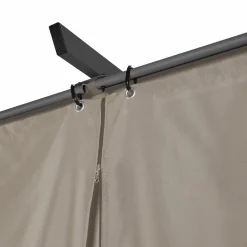 Pergola toit rétractable avec rideaux coloris taupe*IDMarket Sale