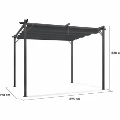 Pergola toit rétractable gris 3x4 M*IDMarket Discount