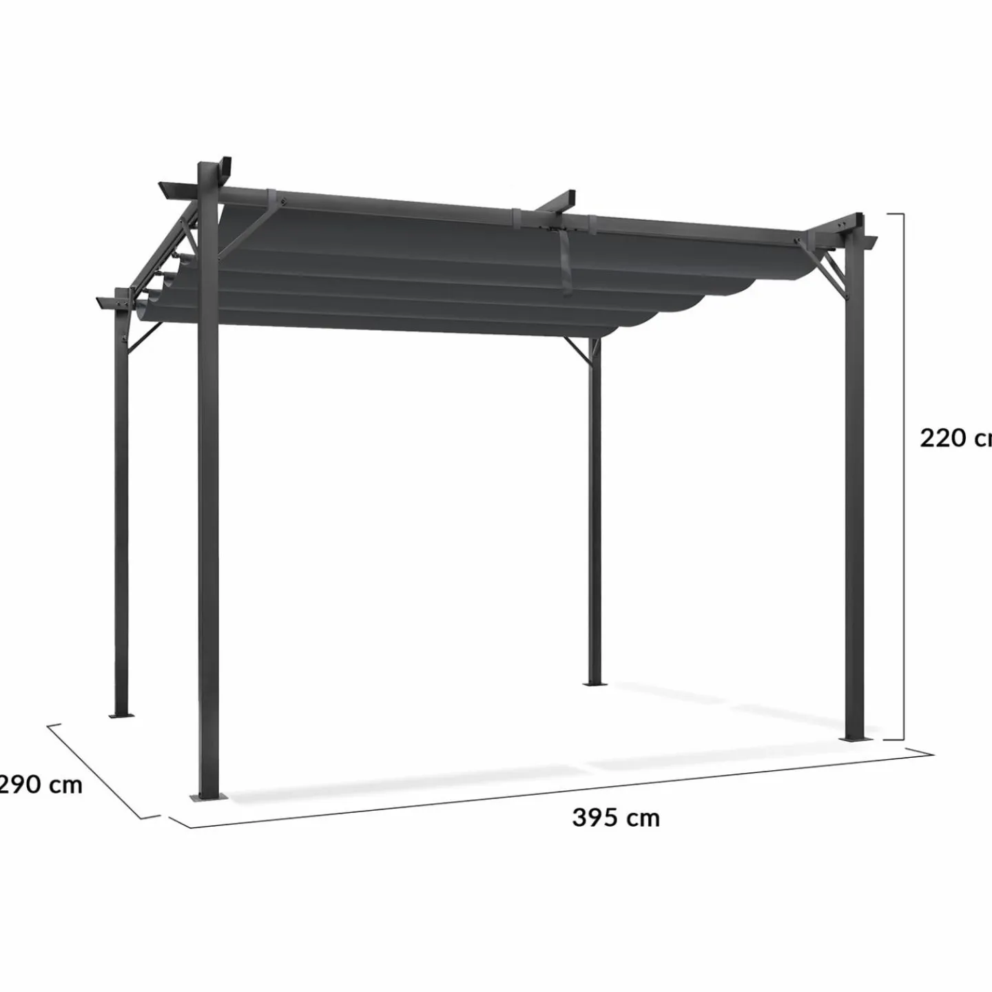 Pergola toit rétractable gris 3x4 M*IDMarket Discount