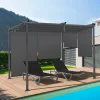 Pergola toit rétractable gris et stores enrouleurs*IDMarket New