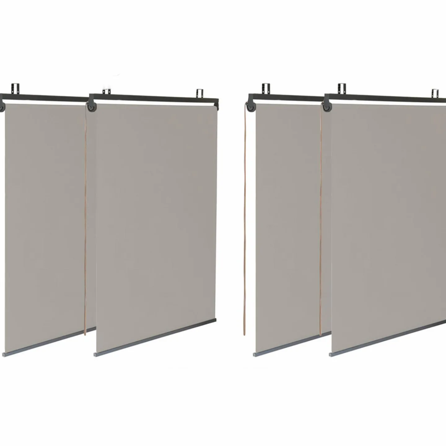 Pergola toit rétractable taupe et stores enrouleurs*IDMarket Online