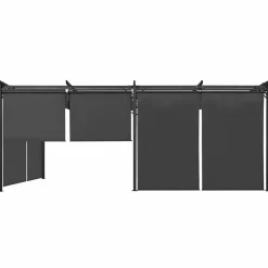Pergola toit rétractable 3x6m gris anthracite et stores enrouleurs*IDMarket Best