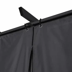 Pergola toit rétractable 3x4m gris avec 4 rideaux*IDMarket Sale
