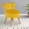 Petit fauteuil crapaud jaune en velours*IDMarket Hot