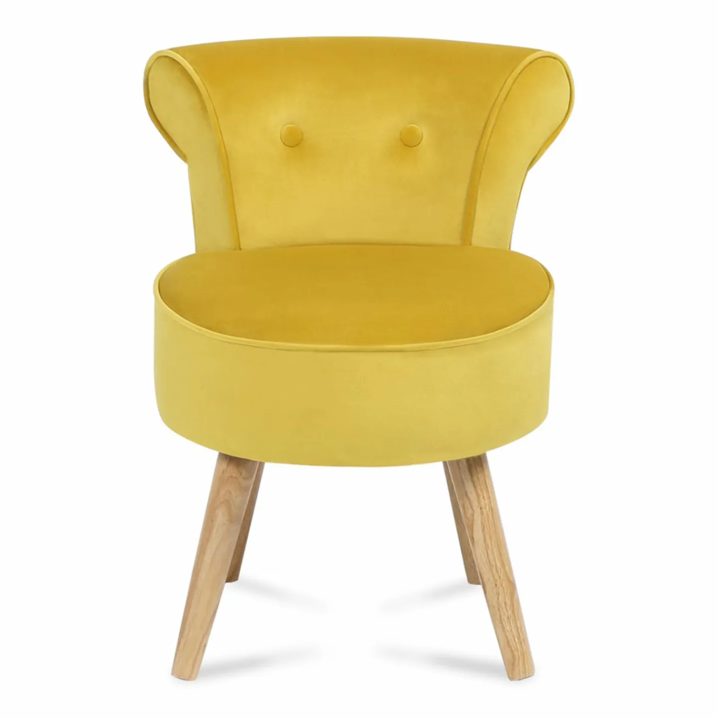 Petit fauteuil crapaud jaune en velours*IDMarket Hot