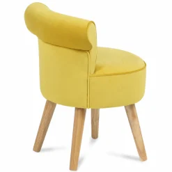 Petit fauteuil crapaud jaune en velours*IDMarket Hot