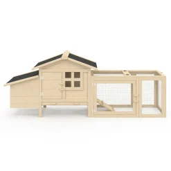 Petit poulailler en bois pour 2 poules avec enclos et pondoir sur pilotis*IDMarket Clearance