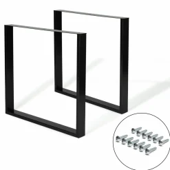 Pieds de table carrés en métal noir design industriel*IDMarket Best