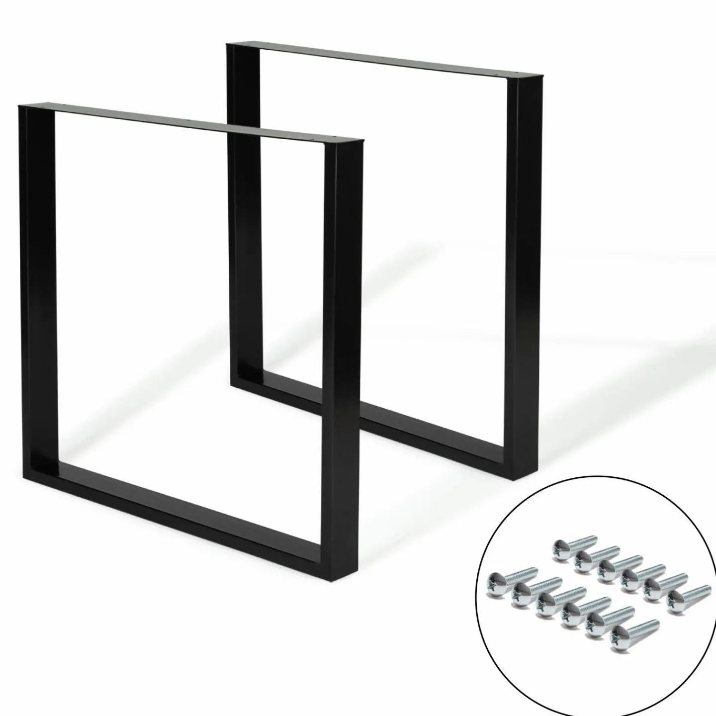 Pieds de table carrés en métal noir design industriel*IDMarket Best