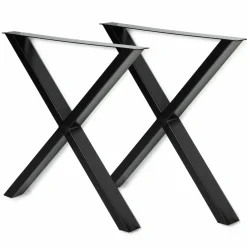 Pieds de table en X en métal noir*IDMarket Clearance