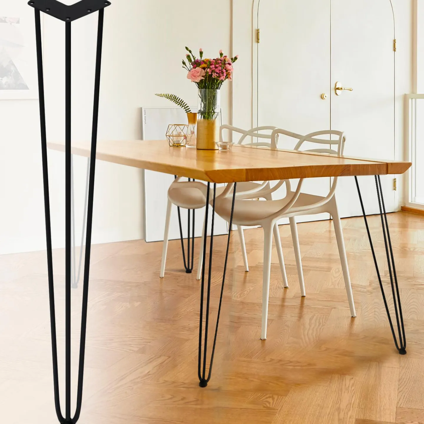 Pieds de table épingle hauteur 71 cm*IDMarket Online