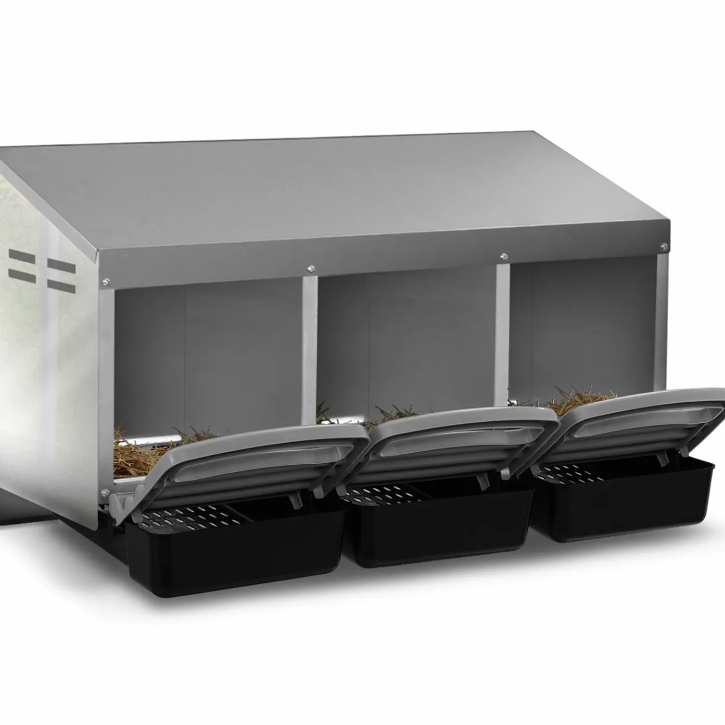 Pondoir pour poules 3 emplacements en métal nichoir avec fond*IDMarket