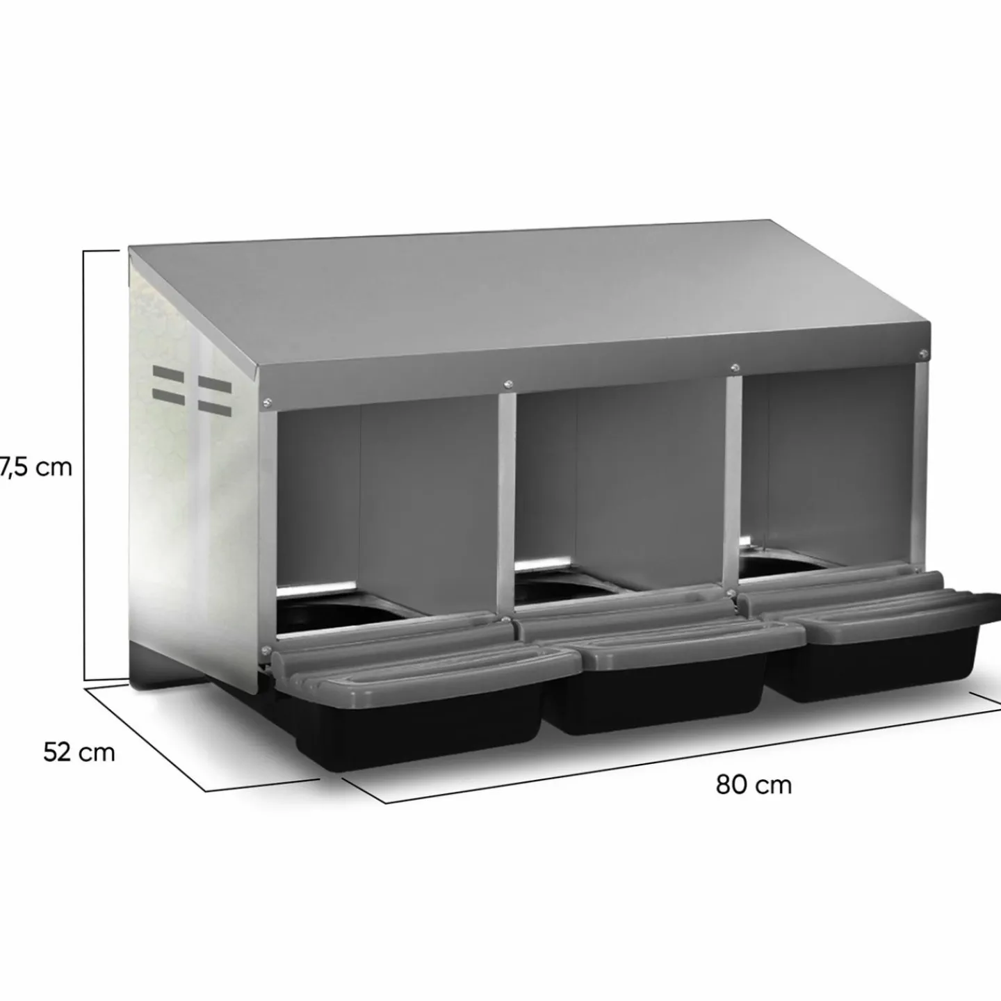 Pondoir pour poules 3 emplacements en métal nichoir avec fond*IDMarket