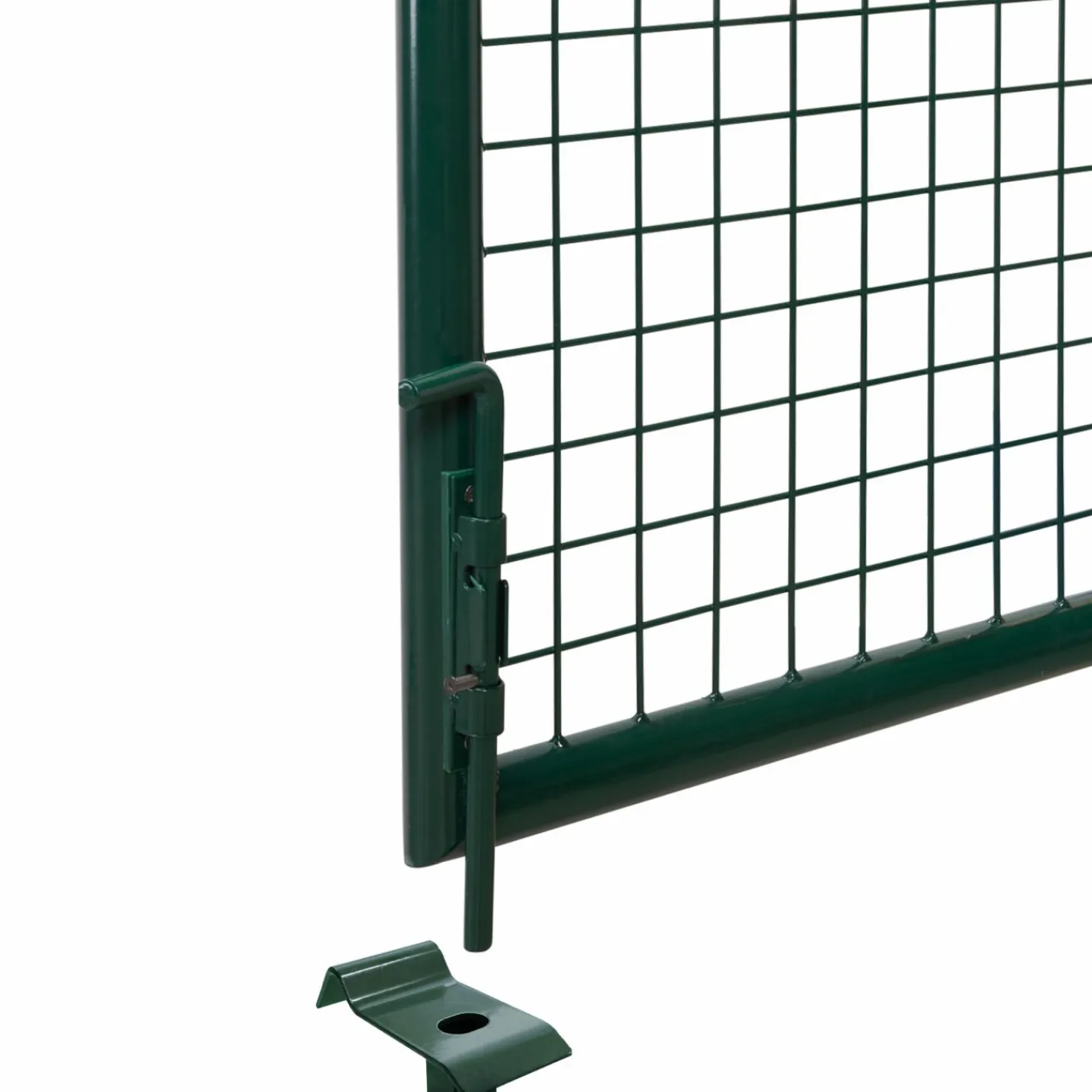 Portail battant grillagé en acier vert 3M15 x 1M50 avec serrure et poignée*IDMarket Clearance