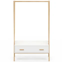 Portant enfant tipi avec 1 porte blanc et bois 130 cm*IDMarket Online