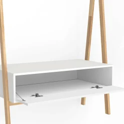 Portant enfant tipi avec 1 porte blanc et bois 130 cm*IDMarket Online